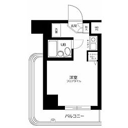 ロワレール横浜西壱番館 ワンルームの間取図画像