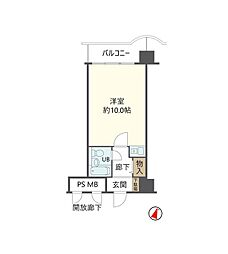 メロディーハイム中津3番館 ワンルームの間取図画像