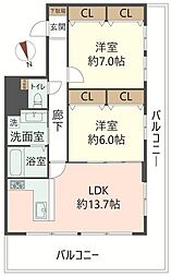 間取図画像 2LDK
