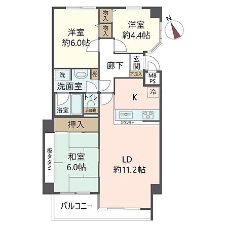 3LDK 間取り