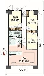 ジオ武庫川 2SLDKの間取図画像