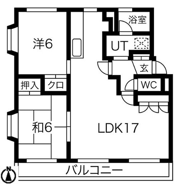 センチュリーコート宝が丘 206｜愛知県名古屋市名東区宝が丘(賃貸マンション2LDK・2階・62.80㎡)の写真 その2