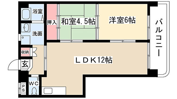 ファミール牧の里 502｜愛知県名古屋市名東区牧の里１丁目(賃貸マンション2LDK・5階・53.10㎡)の写真 その2