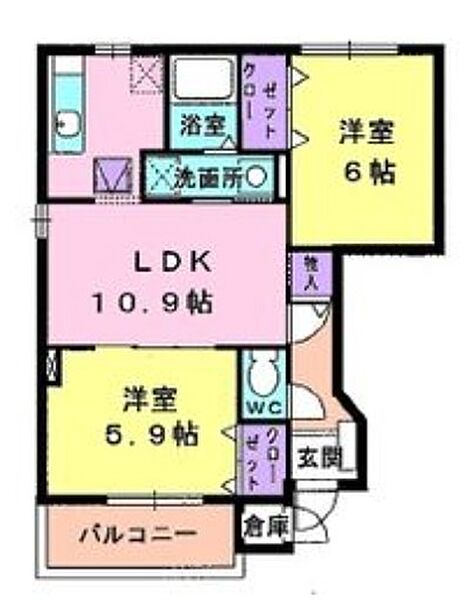 グリーンヒルズ桜作 101｜愛知県長久手市桜作(賃貸アパート2LDK・1階・52.75㎡)の写真 その2