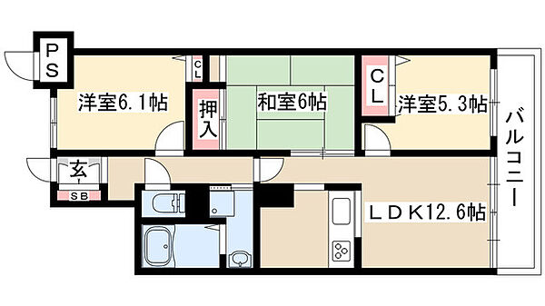 フレスト藤が丘 102｜愛知県名古屋市名東区小池町(賃貸マンション3LDK・1階・67.04㎡)の写真 その2