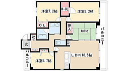 ラ・メゾン東山 4LDKの間取図画像
