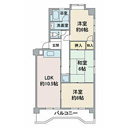 レジデンスオーミ 3LDKの間取図画像