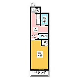 リアライズ西山台 1Kの間取図画像