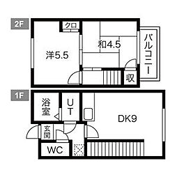 メゾネット豊 2DKの間取図画像