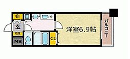 プレサンス泉セントマーク 1Kの間取図画像