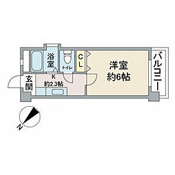 大丸マンション 1Kの間取図画像
