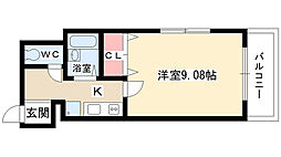 シティライフ社台 1Kの間取図画像