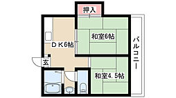 高商ビル 2DKの間取図画像