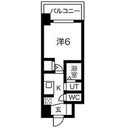 エステムコート名古屋ステーションクロス 1Kの間取図画像