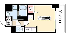 グランルージュ栄2 ワンルームの間取図画像