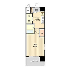 パークフラッツ金山 1Kの間取図画像