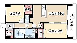 MOTTI3 2LDKの間取図画像