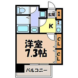 エイペックス名古屋鶴舞公園前 1Kの間取図画像