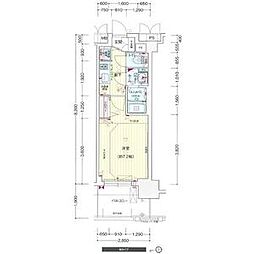 プレサンスジェネ千種内山 1Kの間取図画像