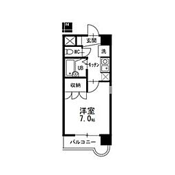 エクセルシオール金山 1Kの間取図画像
