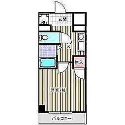 コアパレス 1Kの間取図画像