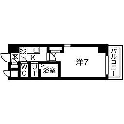 アセーラ新栄 1Kの間取図画像