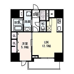 フレア丸の内 1LDKの間取図画像
