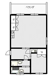 第3平松マンション 1LDKの間取図画像