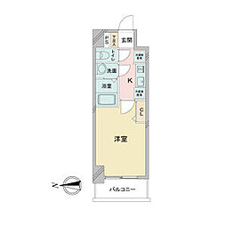 アステリ鶴舞ディオ 1Kの間取図画像