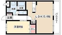 ストリーム氏神前 1LDKの間取図画像