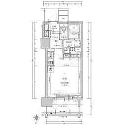 オープンレジデンシアTHEMIDFORT ワンルームの間取図画像