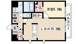 スリーアイランドタワー丸の内 1LDKの間取図画像