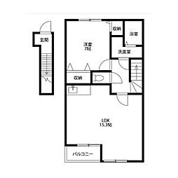 アンプルールリーブルゴールドクレスト 1LDKの間取図画像