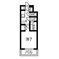 IARIM吹上 1Kの間取図画像