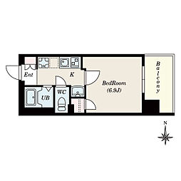 HillsFudoh 1Kの間取図画像