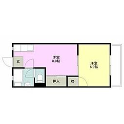 ハニリリカ2 2Kの間取図画像