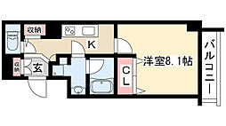 プロシード吹上 1Kの間取図画像