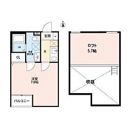 ラピネスコート 1Kの間取図画像