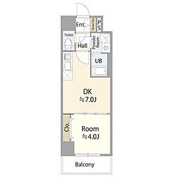 エスリード東別院ザ・セントレ 1DKの間取図画像