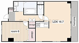 コーポ中野 1LDKの間取図画像