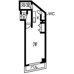 アベニール姫ヶ池 1Kの間取図画像