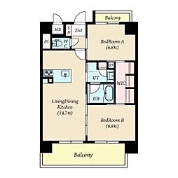 VillagedeMizuho 2LDKの間取図画像