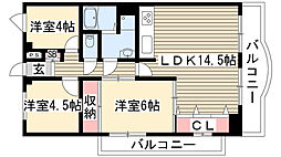エクセレント伸和 3LDKの間取図画像