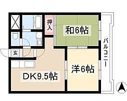 カサ松下 2LDKの間取図画像
