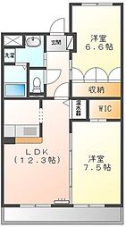 グランドソレイユ千成 2LDKの間取図画像