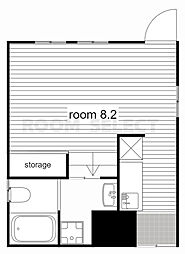 ソリッド名駅 1Kの間取図画像