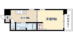 エクセルシオール栄 1DKの間取図画像