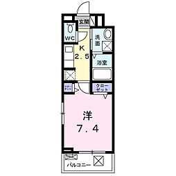 プレッソ杁ケ池 1Kの間取図画像