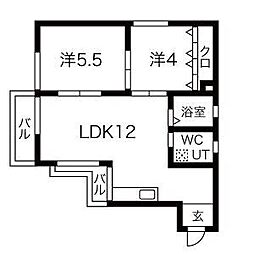 マンションオックス 2LDKの間取図画像