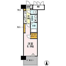 グランドソレイユ名駅 1Kの間取図画像